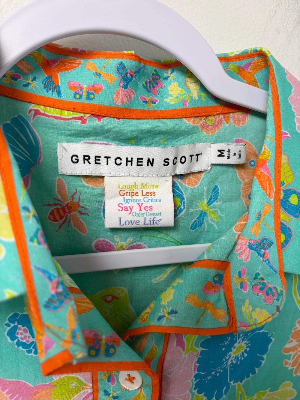 Gretchen Scott Cotton Pulley Dress Birds and Bees Size Medium - Picture 5 of 10